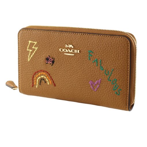 Ví Cầm Tay Coach Medium ID C9105 Zip Wallet With Diary Embroidery In Penny Multi 195031451188-1