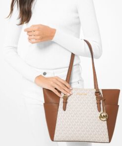 Túi Tote Đeo Vai Michael Kors Large Logo And Leather Top Zip 35T0GCFT3B 193599717074-2