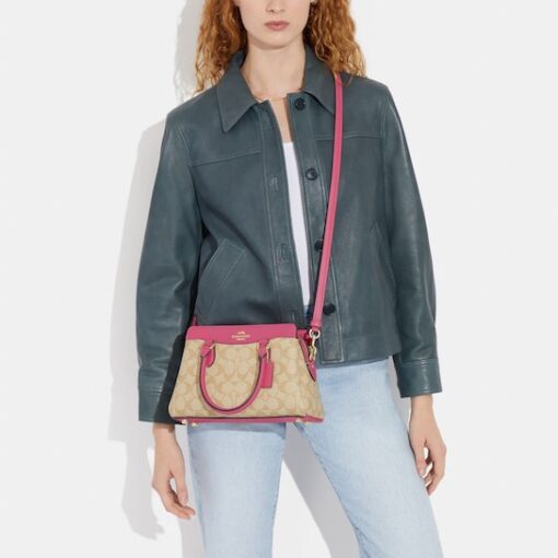 Túi đeo chéo Coach CH174 Mini Darcie Carryall Bag Signature Canvas & Leather Light Khaki/Pink 195031872662 Túi Xách Mỹ